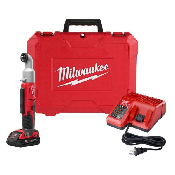 Milwaukee M18 18-Volt Lithium-Ion Cordless 3/8 in. 2-Speed Right Angle Impact Wrench Kit W/(1) 1.5Ah Batteries, Charger, Hard Case