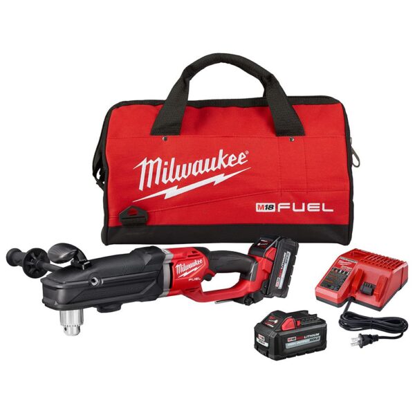 Milwaukee M18 FUEL 18-Volt Lithium-Ion Brushless Cordless GEN 2 SUPER HAWG 1/2 in. Right Angle Drill Kit