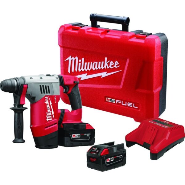 Milwaukee M28 FUEL 28-Volt Lithium-Ion Brushless Cordless 1-1/8 in. SDS Plus Rotary Hammer Kit w/(2) 3.0Ah Batteries