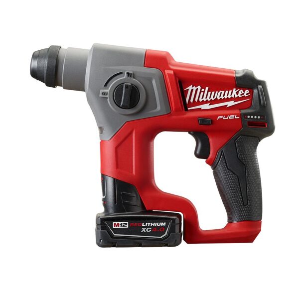 Milwaukee M12 FUEL 12-Volt Lithium-Ion Brushless Cordless 5/8 in. SDS-Plus Rotary Hammer Kit with One 4.0Ah Battery and Bag