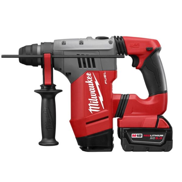 Milwaukee M18 FUEL 18-Volt Lithium-Ion Brushless Cordless 1-1/8 in. SDS-Plus Rotary Hammer w/(2) 5.0 Ah Batteries, Charger, Case