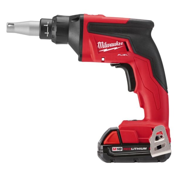 Milwaukee M18 FUEL 18-Volt Lithium-Ion Brushless Cordless Drywall Screw Gun Compact Kit with Collated Screw Gun Attachment
