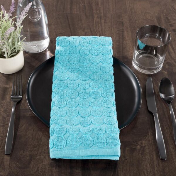 Lavish Home Multi-Color Circle Pattern Weave Cotton Kitchen Towel Set (8-Pieces)