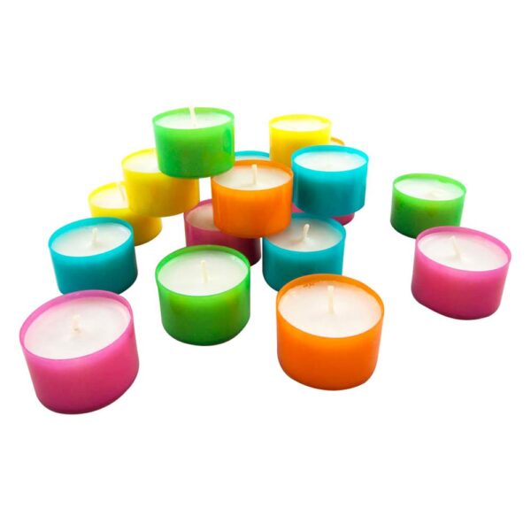Stonebriar Collection Multicolor Tea Light Candles - 6 to 7 Hour Extended Burn Time (96-Pack)