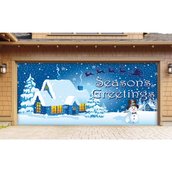 My Door Decor 7 ft. x 16 ft. Winter Wonderland Christmas Garage Door Decor Mural for Double Car Garage