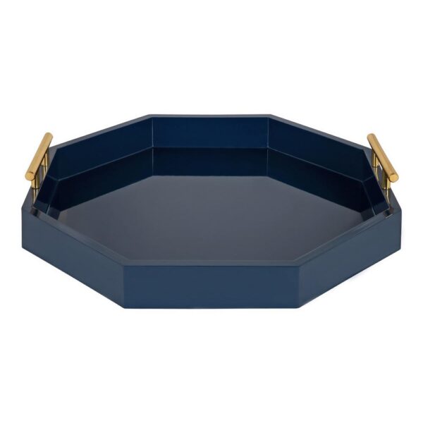 Kate and Laurel Lipton 18 in. x 3 in. x 18 in. Navy Blue Decorative Wall Shelf