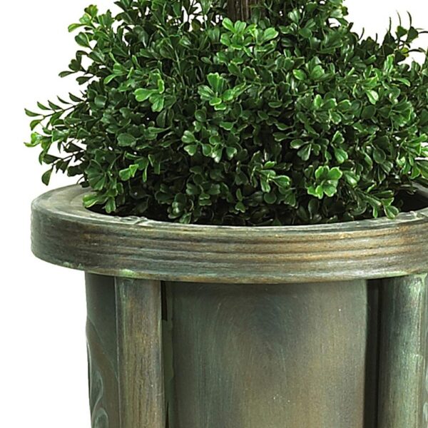 Nearly Natural Indoor and Outdoor 5 ft. Double Ball Leucodendron Topiary with Decorative Vase