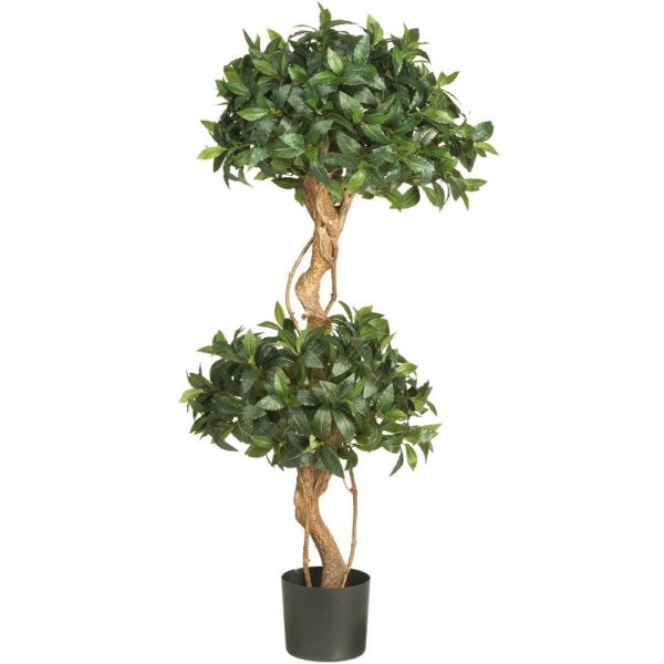 Nearly Natural 4 ft. Sweet Bay Double Ball Topiary Silk Tree