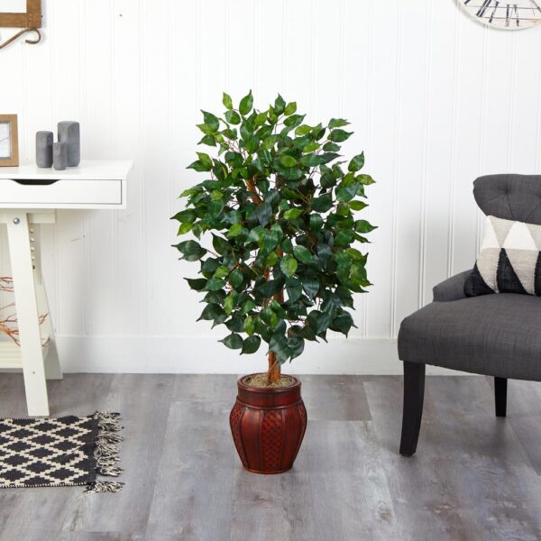 Nearly Natural 44 in. Ficus Tree with Decorative Planter