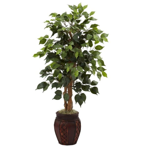 Nearly Natural 44 in. Ficus Tree with Decorative Planter