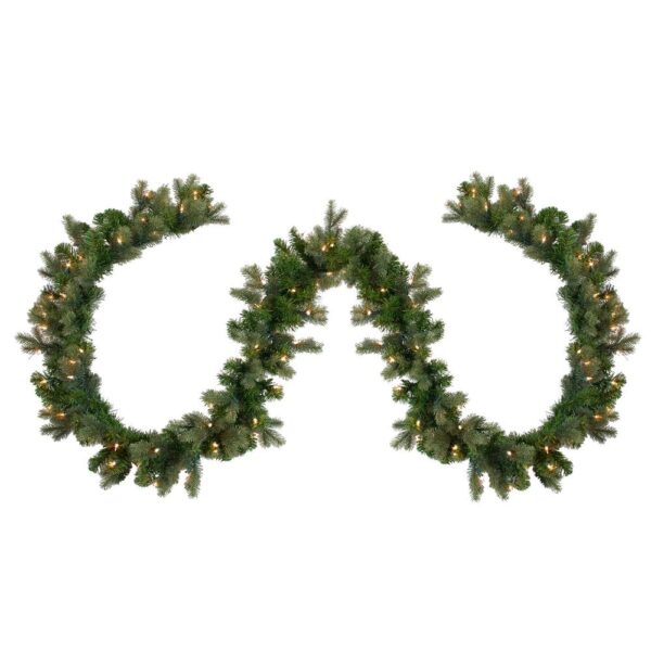 Northlight 108 in. Pre-Lit Savannah Spruce Artificial Christmas Garland with Clear Lights