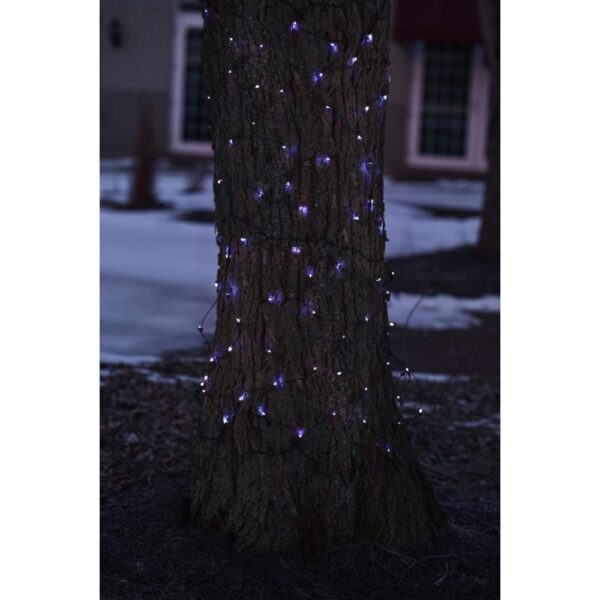 Northlight 2 ft. x 8 ft. Blue Mini Net Style Tree Trunk Wrap Christmas Lights with Brown Wire