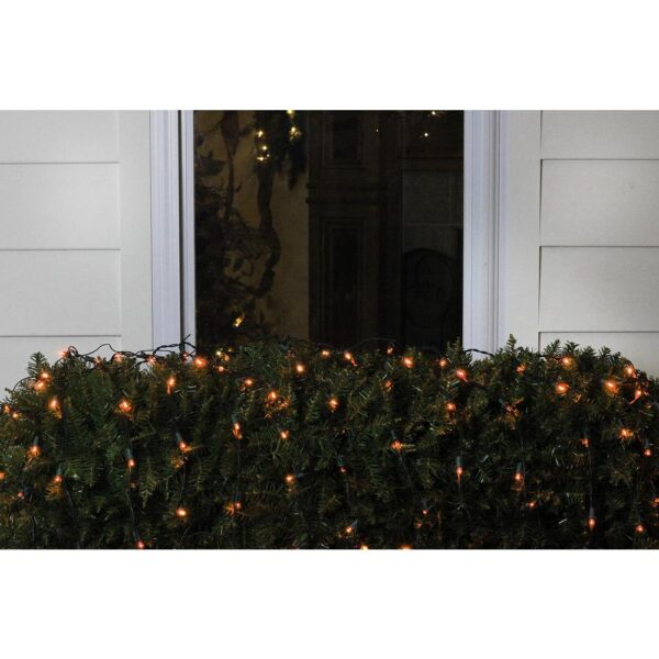 Northlight 4 ft. x 6 ft. Orange LED Net Style Christmas Lights with Green Wire