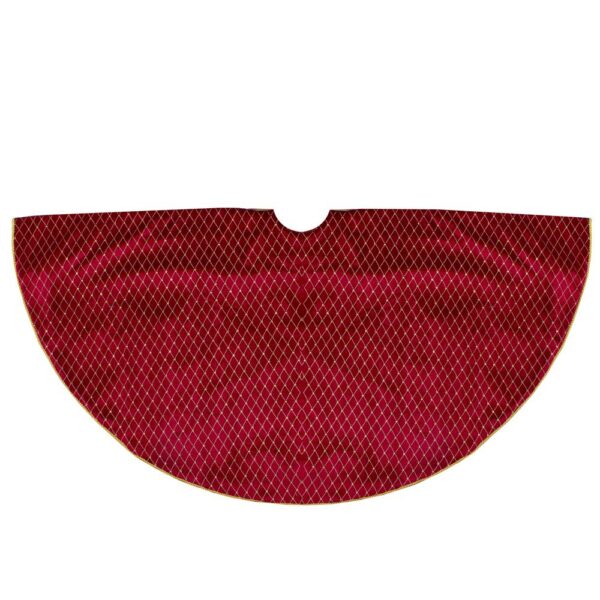 Northlight 48 in. Red and Gold Diamond Pattern Christmas Tree Skirt