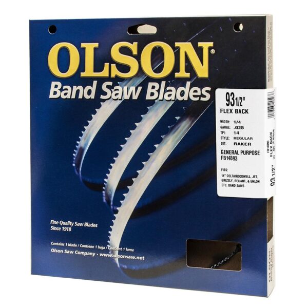 Olson Saw 93-1/2 in. L x 3/8 in. with 4-TPI High Carbon Steel with Hardened Edges Band Saw Blade