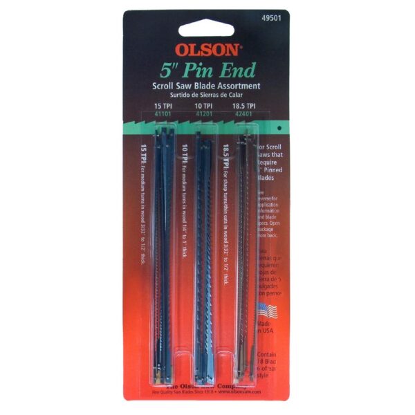 Olson Saw 5 in. L Pin End Scroll Saw Blade Assortment with 6 each FR42401, SC41101 and SC441201