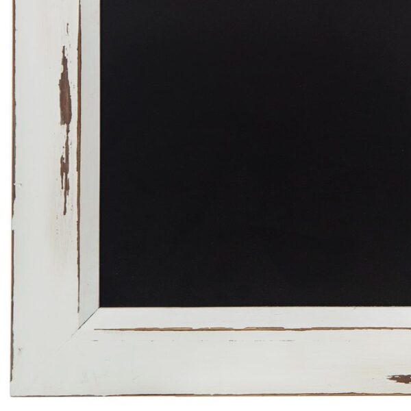 Pinnacle Framed Window Pane Distressed White Chalkboard Memo Board