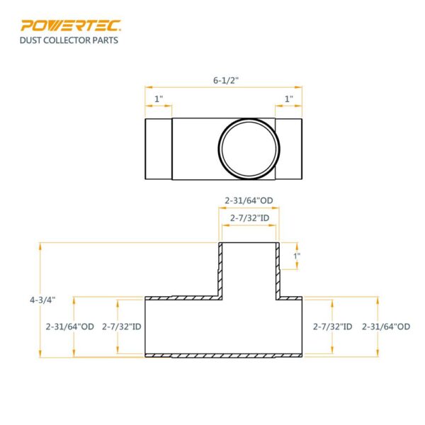 POWERTEC 2-1/2 in. T-Fitting