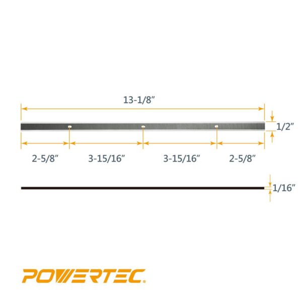 POWERTEC 13 in. HSS Replacement Planer Blades for the Delta Planer 22-549, 22-555, 22-580 and Grizzly G0689 (Set of 2)