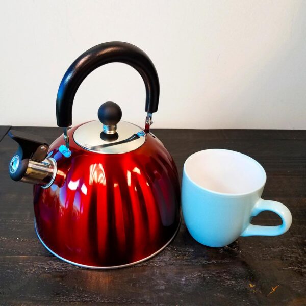 Mr. Coffee Twining 8-Cup Red Stainless Steel Tea Kettle