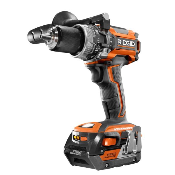 RIDGID 18-Volt Lithium-Ion Cordless Brushless 5-Tool Combo Kit with (1) 2.0 Ah and (1) 4.0 Ah Battery, 18-Volt Charger, and Bag