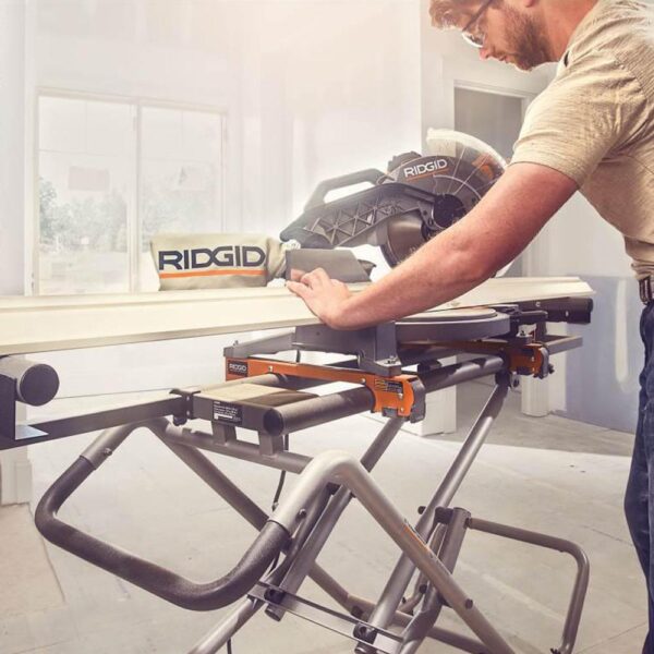 RIDGID Universal Mobile Miter Saw Stand with Mounting Braces