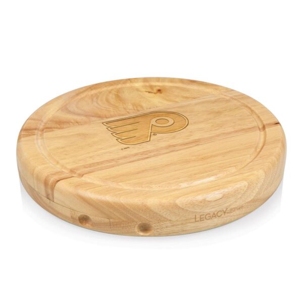 Picnic Time Philadelphia Flyers 10.20 in. Natural Wood Cheese Board and Tool Set