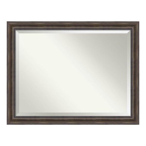 Amanti Art Rustic 46 in. W x 36 in. H Framed Rectangular Beveled Edge Bathroom Vanity Mirror in Rustic Pine