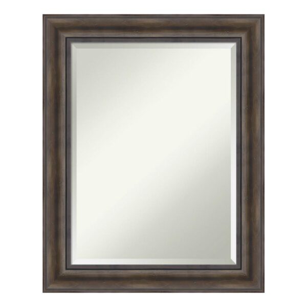 Amanti Art Rustic 23 in. W x 29 in. H Framed Rectangular Beveled Edge Bathroom Vanity Mirror in Rustic Pine