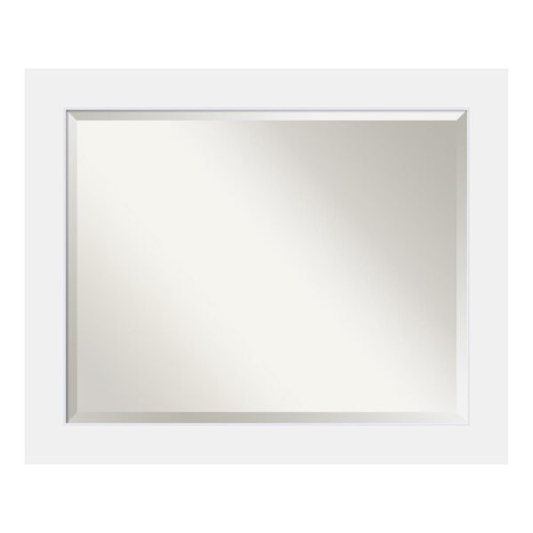 Amanti Art Corvino 33 in. W x 27 in. H Framed Rectangular Beveled Edge Bathroom Vanity Mirror in Satin White