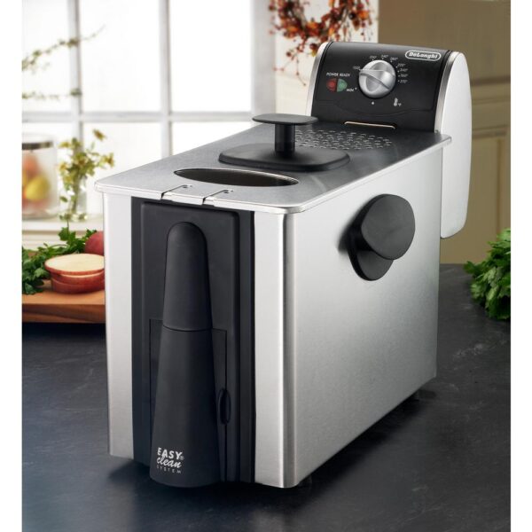 DeLonghi Dual Zone 4L Stainless Steel Deep Fryer with Easy Clean Drain System