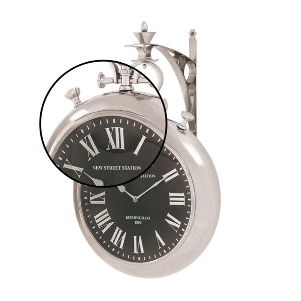 LITTON LANE 22 in. x 16 in. Vintage Pocket-Watch-Style Suspended Wall Clock