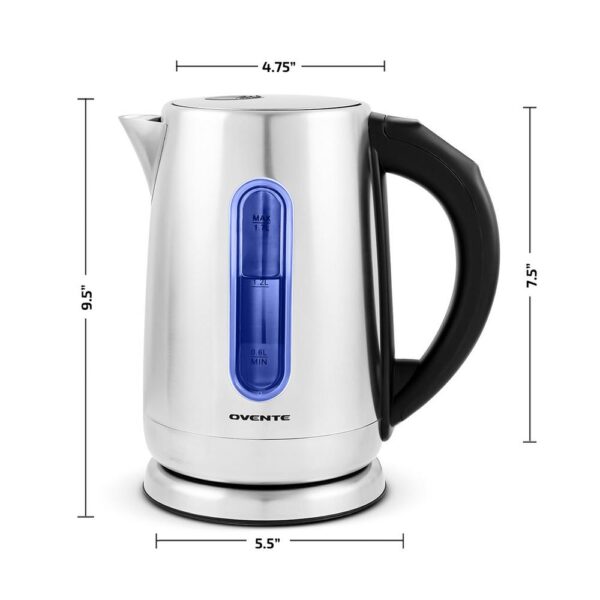Ovente 7.1-Cup Stainless Steel Electric Kettle with Touch Screen Control Panel