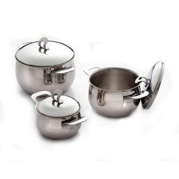ExcelSteel ExcelSteel Made in Italy 2 Pc Stainless Steel 4 Qt Stockpot w/ Sandwich Base Induction Cooktop Ready