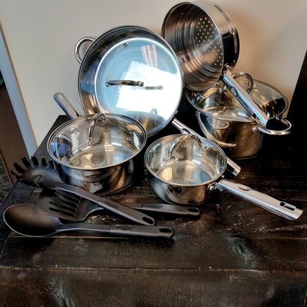 Gibson Home Cuisine Select Abruzzo 12-Piece Stainless Steel Nonstick Cookware Set