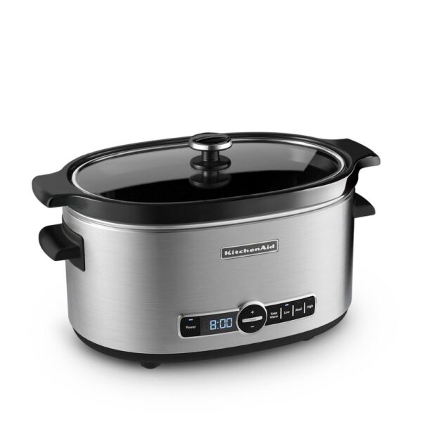 KitchenAid 6 Qt. Programmable Stainless Steel Slow Cooker with Built-In Timer and Temperature Settings