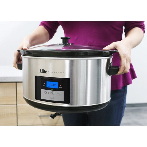 Elite Platinum 8.5 Qt. Stainless Steel Slow Cooker with Digital Display