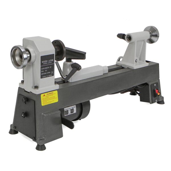 Stark 10 in. x 18 in. 5 Grate Variable-Speed Benchtop Wood Lathe in Gray with Low Noise