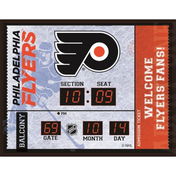 Team Sports America Philadelphia Flyers NHL Bluetooth Ticket Stub Wall Clock