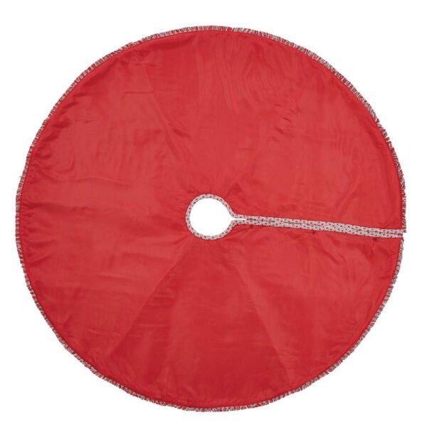 VHC Brands 48 in. Tannen Deep Red Traditional Christmas Decor Tree Skirt