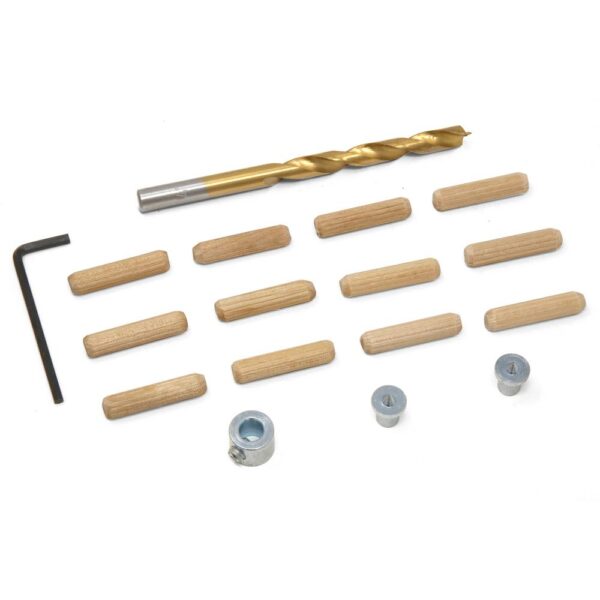 WEN 1/4 in. Wooden Doweling Kit with Drill Bit, Stop Collar and Fluted Birch Wood Dowels