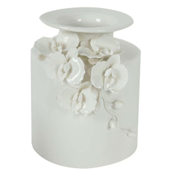A & B Home 8 in. x 9 in. White Decorative Vase