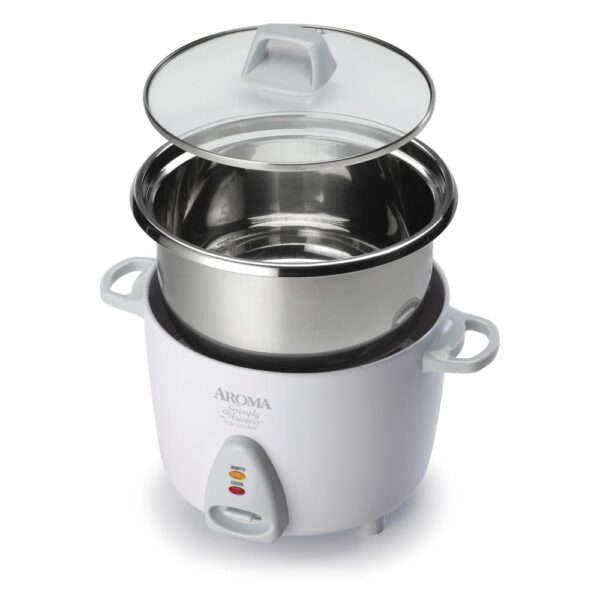 AROMA 14-Cup Rice Cooker in White