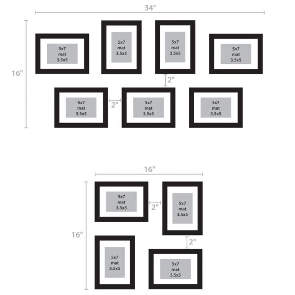 DesignOvation Gallery 5 in. x 7 in. Matted to 3.5 in. x 5 in. White Picture Frame (Set of 4)