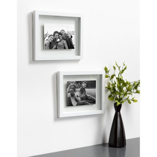 DesignOvation Gallery 8x10 Float White Picture Frame (Set of 4)