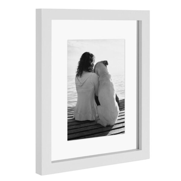 DesignOvation Gallery 8x10 Float White Picture Frame (Set of 4)