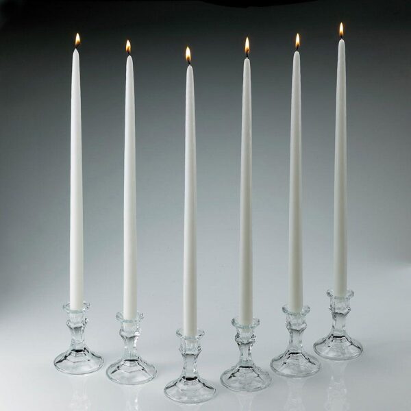 Light In The Dark 18 in. Tall White Taper Candles (Set of 12)