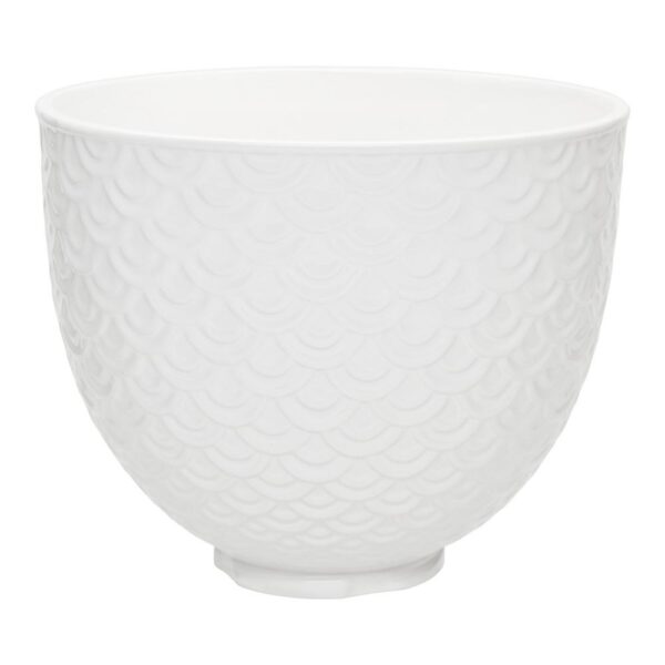 KitchenAid 5 Qt. White Mermaid Lace Textured Ceramic Bowl