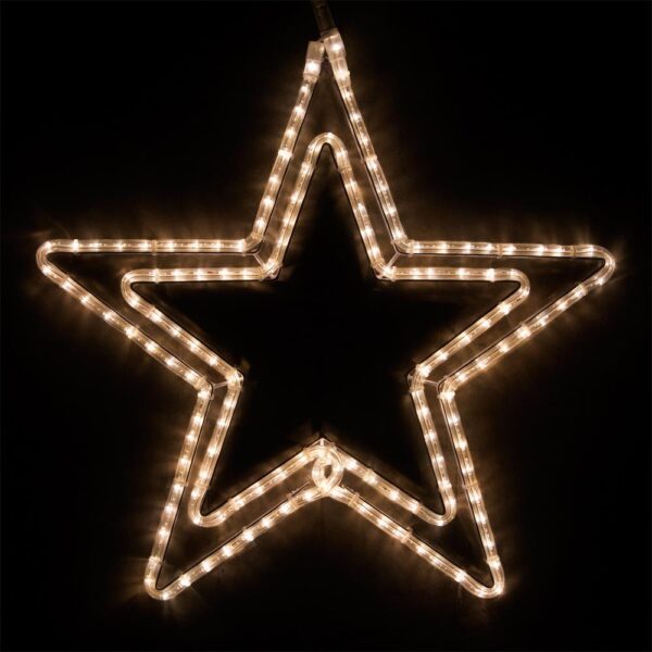 Wintergreen Lighting 24 in. 148-Light LED Warm White 5 Point Classic Hanging Star