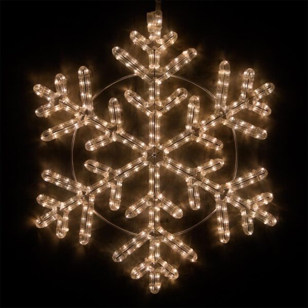 Wintergreen Lighting 24 in. 314-Light LED Warm White Hanging Snowflake Decor